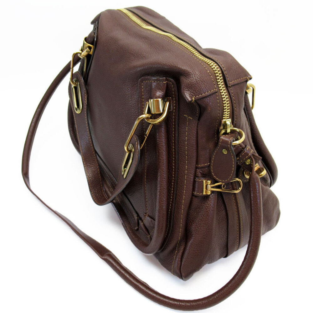 Chloe brown Paraty gold bag shoulder leather handbag